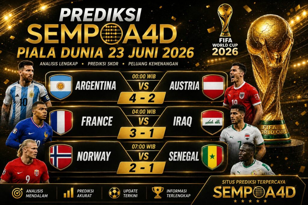 Prediksi SEMPOA4D Piala Dunia 23 Juni 2026 – Match Pilihan